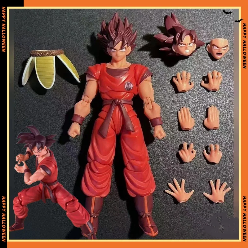 

6-inch Dragon Ball Demoniacal Fit SHF Son Goku Kaio Ken Scarlet Red Martial Artist Anime Action Figures Model Toys Collection