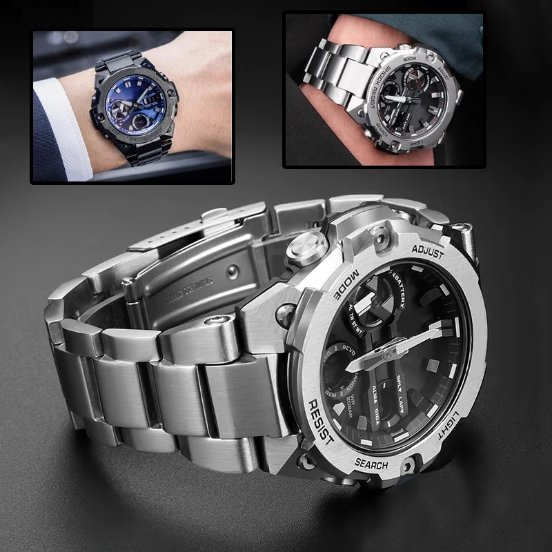 Cinturino in metallo per Casio G-SHOCK GST B400 cinturino per orologio in acciaio inossidabile cinturino GST B400 cinturino da uomo cinturino in acciaio massiccio catena