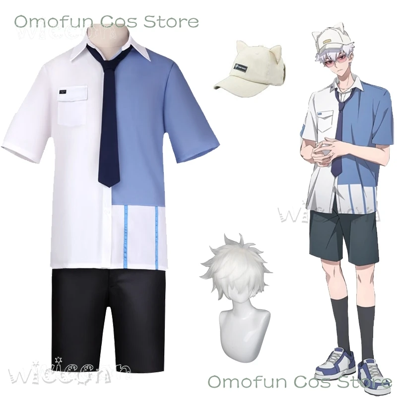 

Link Click Lu Guang Lucas Hikaru Yujin Bridon Arc Cosplay Costume Hat Blue Shirts Halloween Expo Roleplay Outfit Men Women Suit