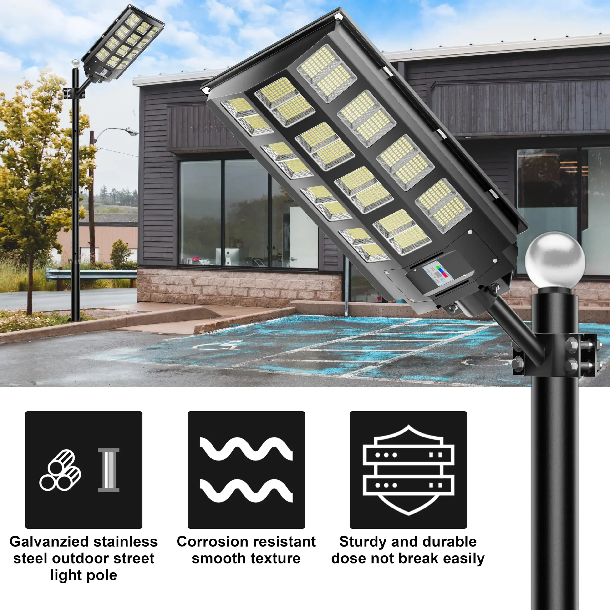 Jadisi 19Ft Tall Street Light Pole,  Lamp Post for Outdoor Lights, Solar .