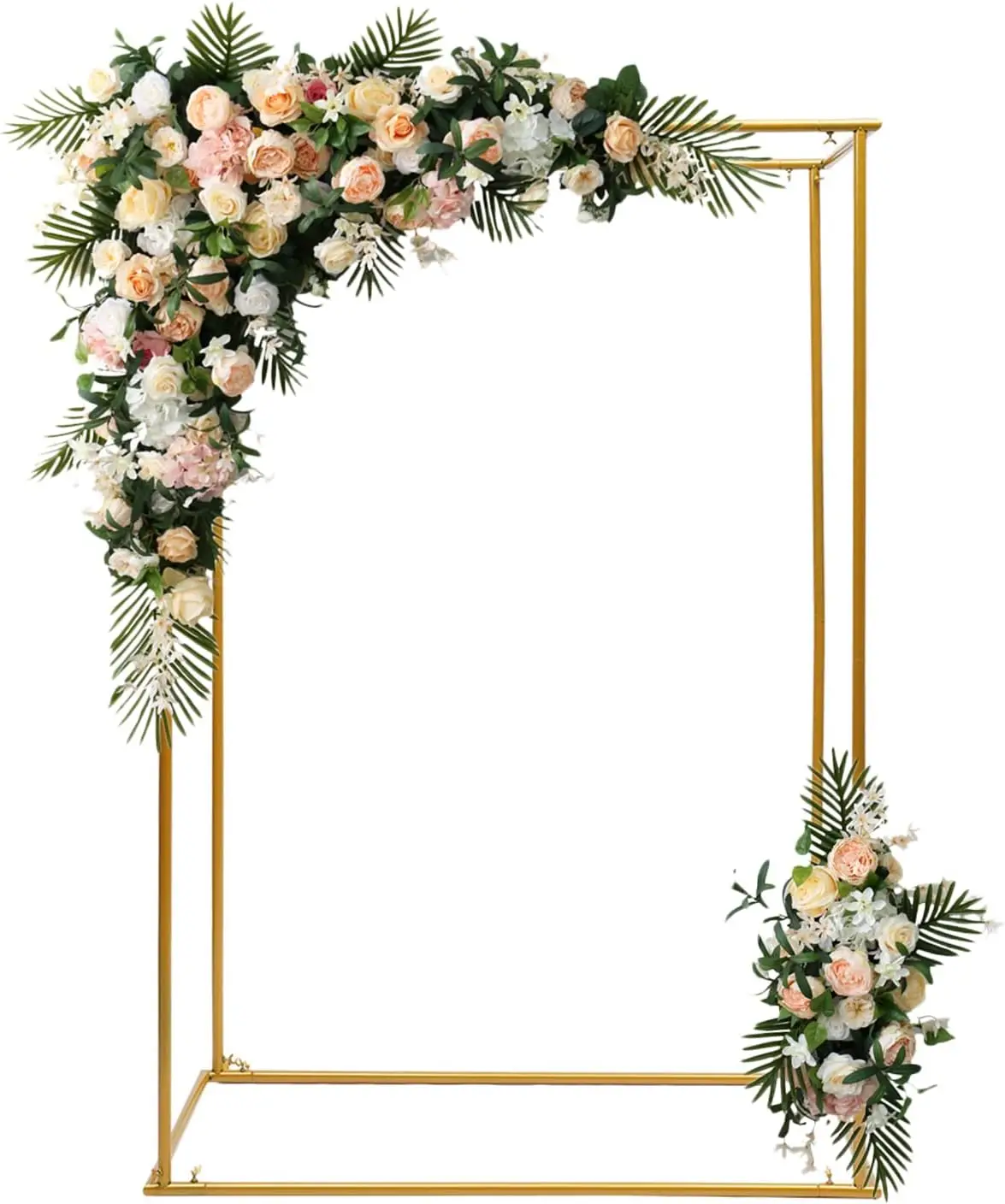 Gold Backdrop Stand, 5.9FT Wedding Arches for Ceremony, Metal Square Balloon Arch Stand Kit,