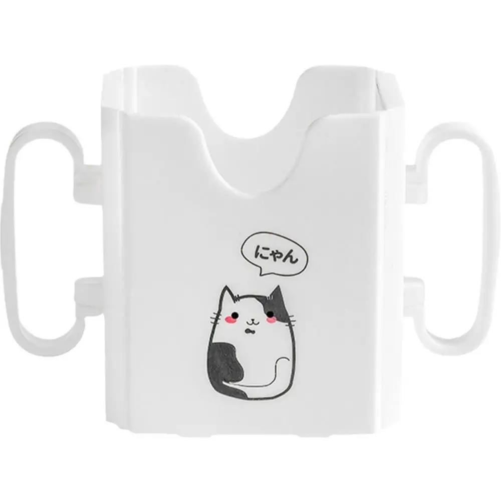 Cartoon Cat Juice Box Holder Milk Box Self-Help Water Cup Tool Food Storage Adjustable Handles Drinking Storage Box Toddler