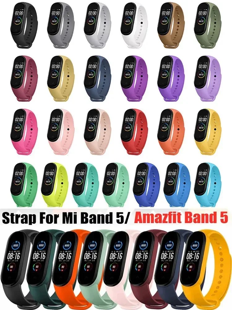 Paski do zegarków dla Xiaomi Mi Band 7 6 5 4 3 Silikonowa bransoletka na nadgarstek MiBand 3/4 band5 band6 Akcesoria do smartwatcha — 2