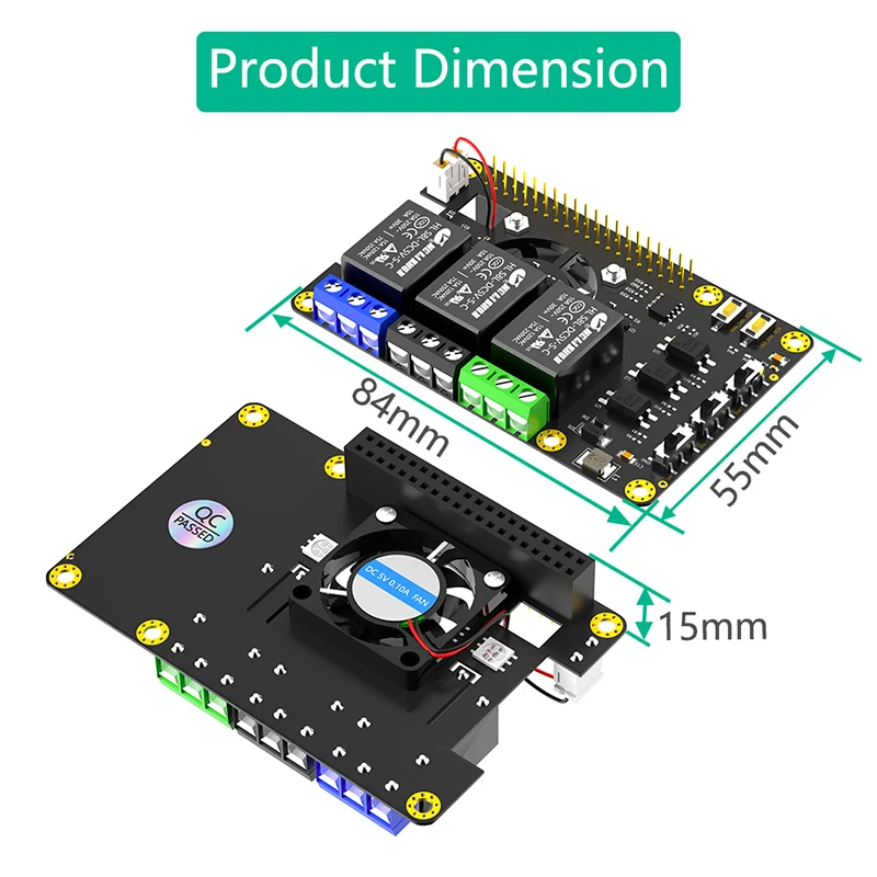 Módulo de expansión de placa de relé de potencia Rpi con ventilador de refrigeración Dual, LED que cambia de Color automático para Raspberry Pi A + 3A + B + 2B 3B 3B + 4B, nuevo