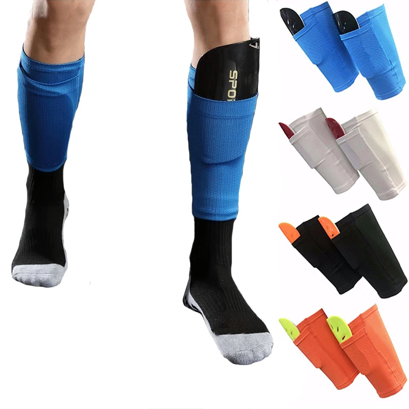 Football Double-Layer Shin Guards Sleeves Adults Youths Kids Shin Guard Sleeves With Pocket Universal Inserts Match Fixed