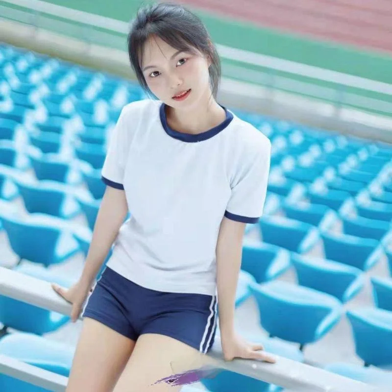 

Комплект спортивной одежды для гимнастики для старшеклассниц: летний японский спортивный костюм для косплея, школьная форма