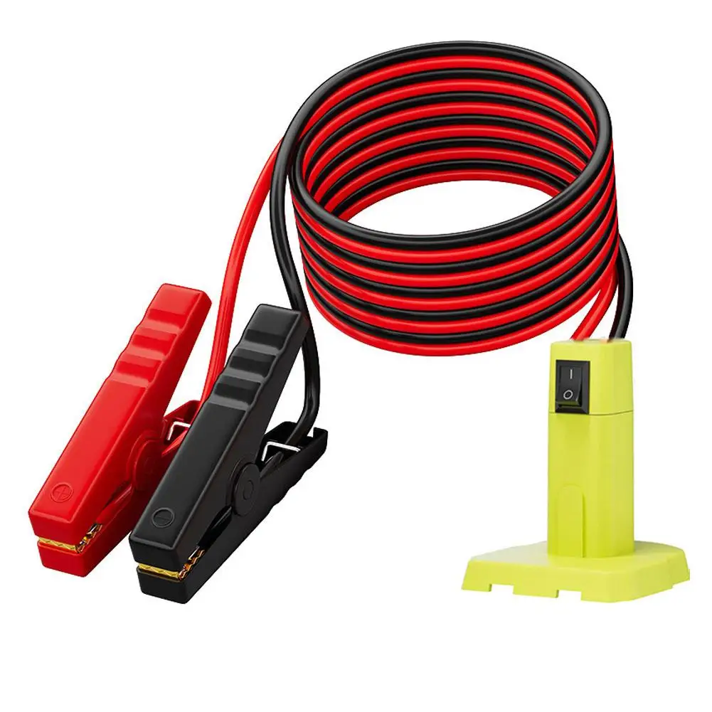 Jumper Cables Adapter Compatible With Ryobi 18V Battery, Battery Jump Starter Jumper Cables Alligator Clips Cables Power