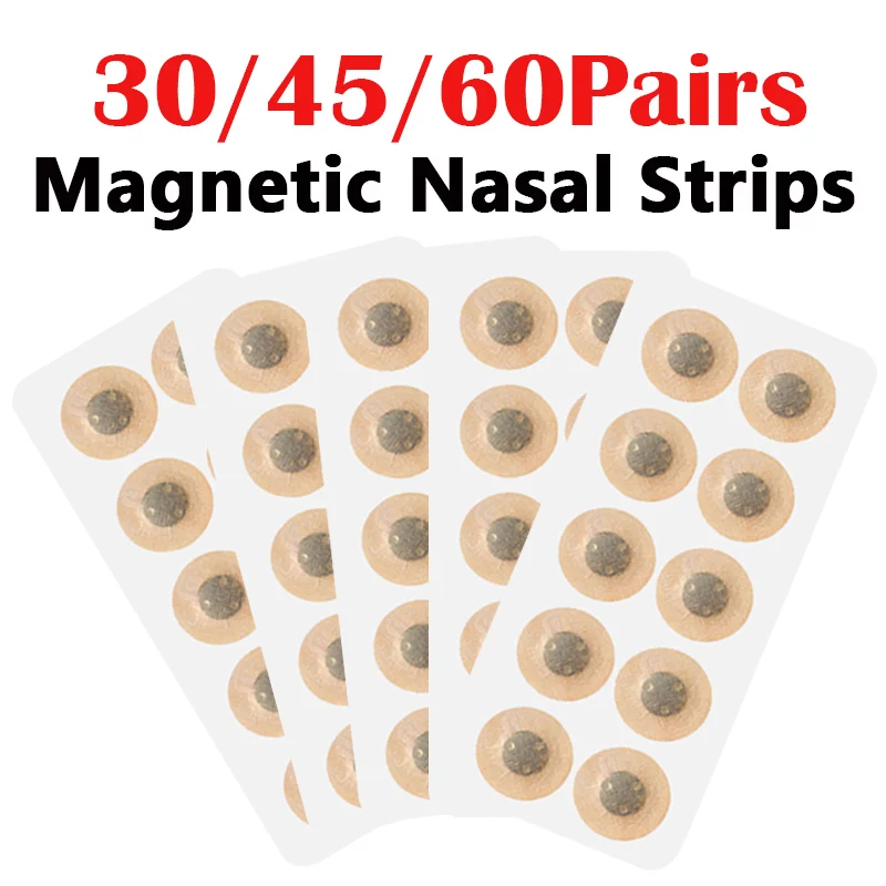 30/45/60Pairs Nose Breathing Patches Magnetic Suction Iron Nasal Strips Increase Air Improve Sleep Quality Reduce Snoring Tools