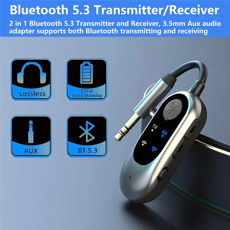 Pemancar Audio Nirkabel Bluetooth untuk Headphone Adaptor Jack Audio 3.5Mm untuk TV, Pesawat, Mobil, PC, Peralatan Gym-Y41A
