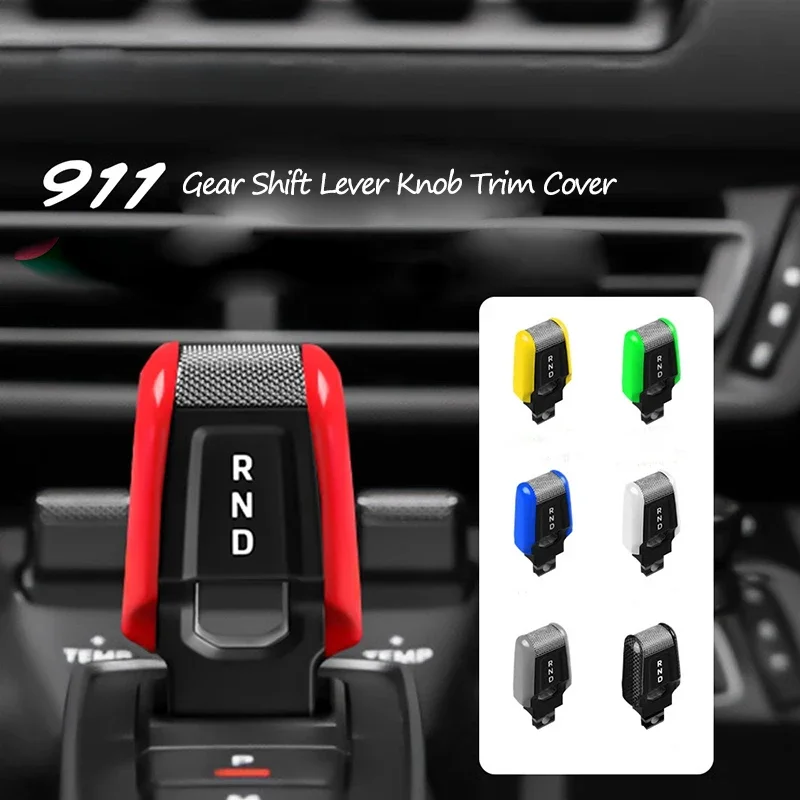

Car Carbon Fibre Gear Carmine Red Shift Lever Knob Trim Cover Replacement for Porsche 911 992 2020-2025 Modified Accessories