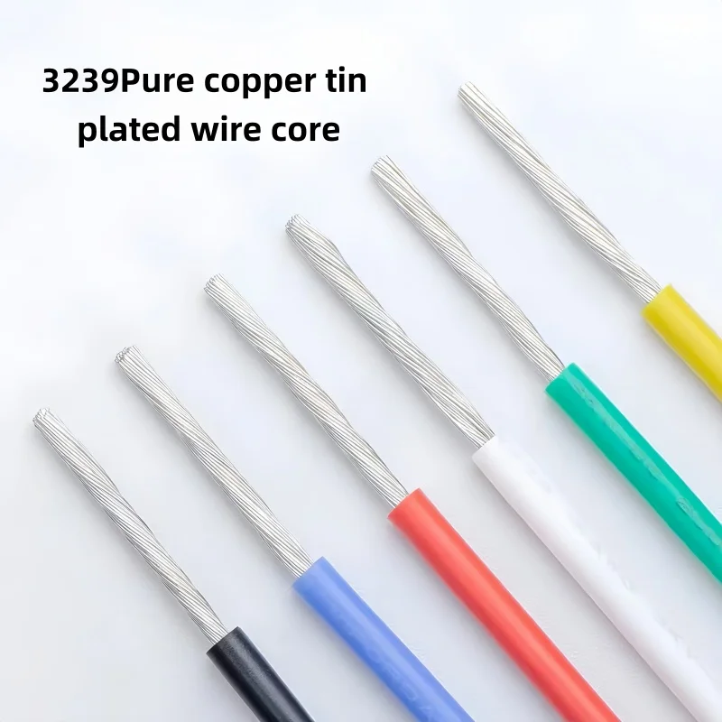 2M/5M UL3239 Silicone Wire Tinned Copper 10  14 16 18 20 22 24 26 28 30 AWG 3KV DIY LED Electronic Cable