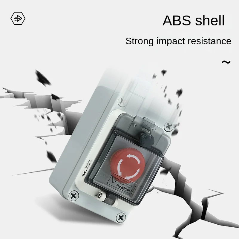 ABS Outdoor Waterproof Button Control Box Emergency Stop Switch Box Plastic IP67 Case Emergency Stop Self-resetting Junction Box