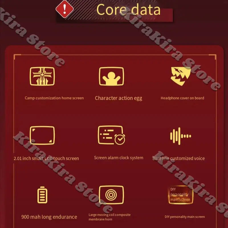 Azur Lane LCD Touch Screen Bluetooth Headset CUBE FACE Earphones Official Genuine Earpiece Christmas Gifts Have Earphone Cover