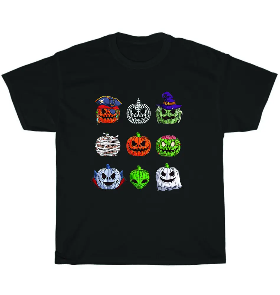 Funny Halloween Costume Pumpkin Characters  Skeleton Ghost Alien Zombie T-ShirtUnisex Summer Cotton Luxury Brand Super SizeAnime