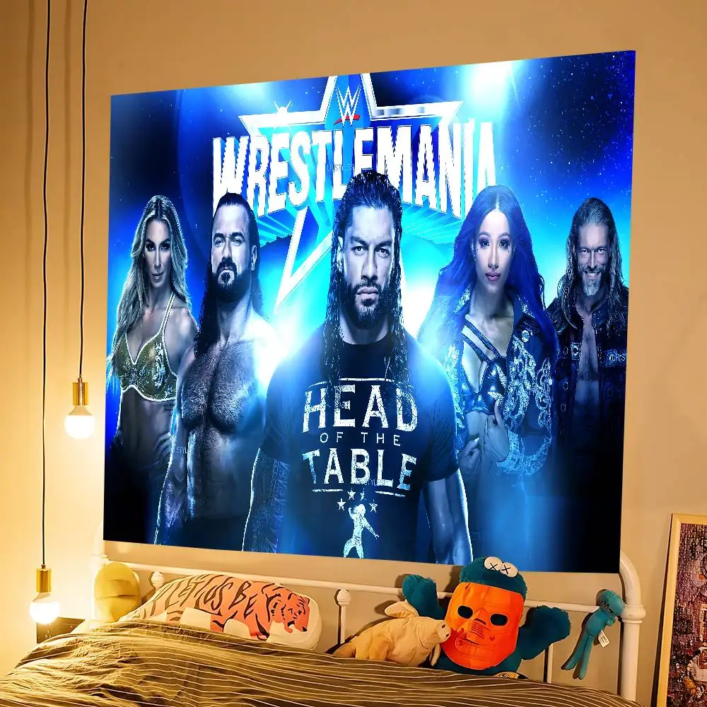 WWE WrestleMania راية عالية الجودة مطبوعة على طراز الجو الفني علم التخييم