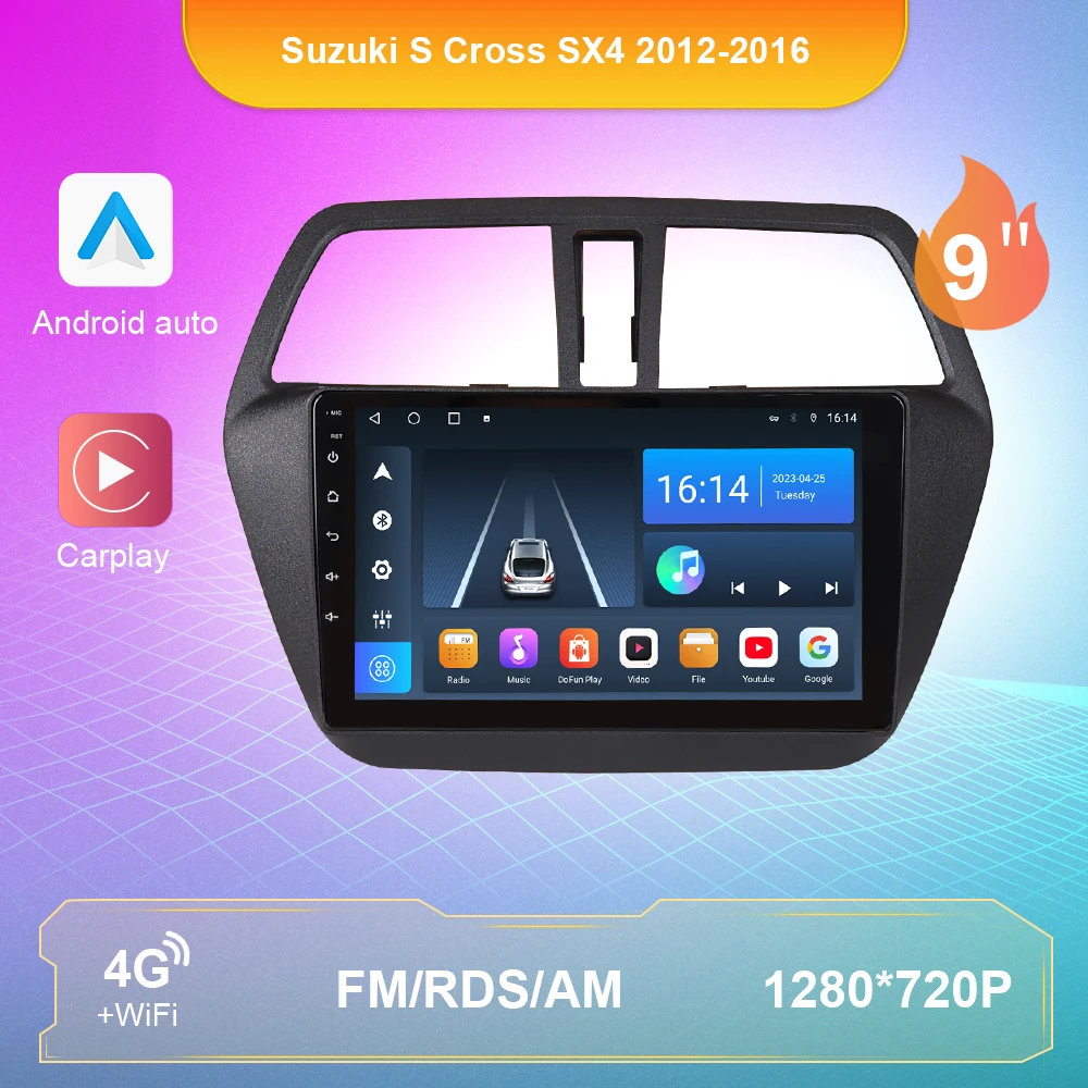 

Android 10 Radio For Suzuki S Cross SX4 2012-2016 Car Multimedia 2Din Android Auto DSP Carplay WIFI 4G Navigation GPS Autoradio