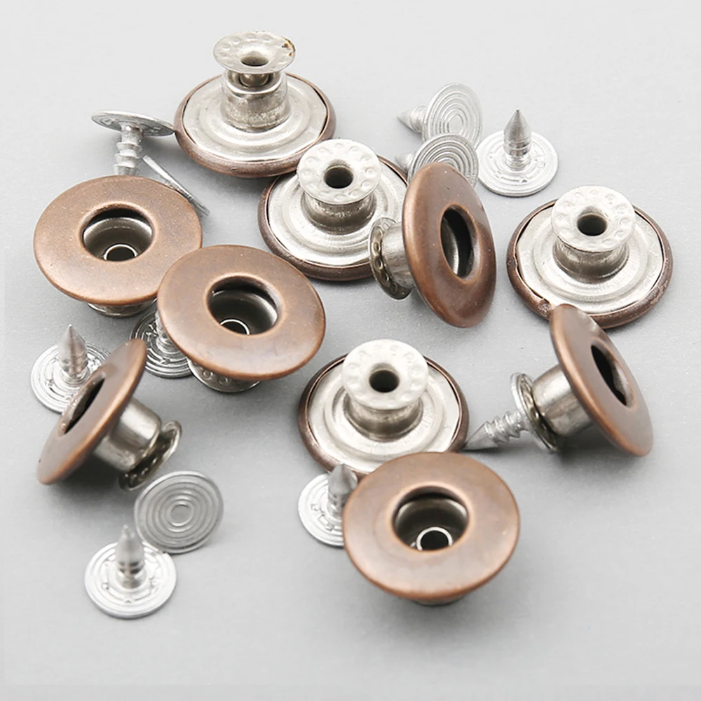 10/20Sets/pack Brass Jeans Buttons Hollow/Flat Shank Button Sewing-Free Change Waist Size Buttons for Garment Sewing Accseeories