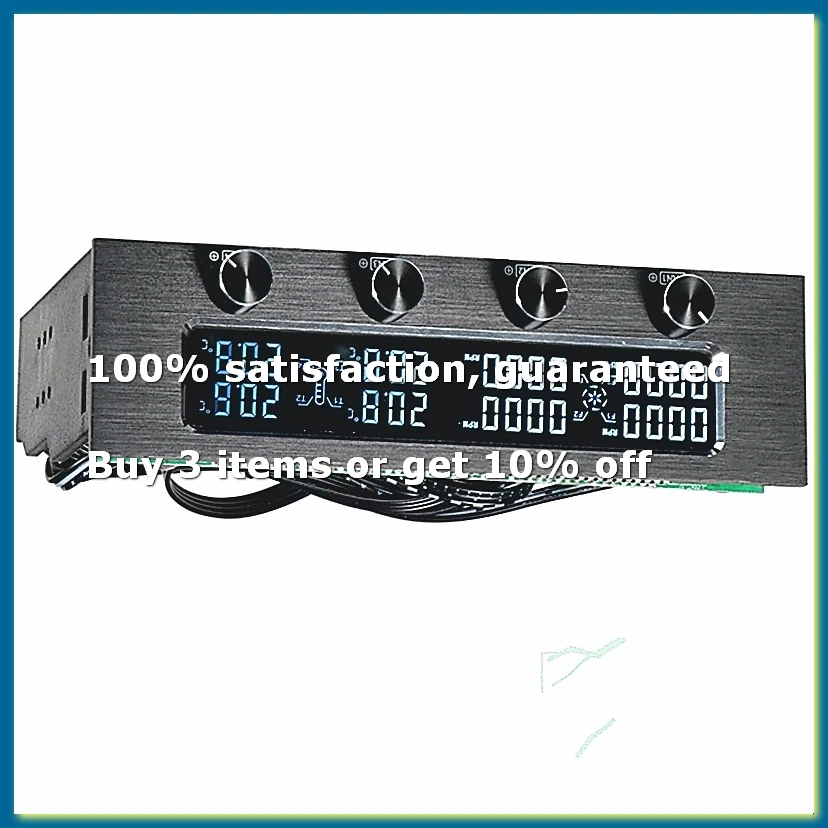 CPU Fan Controller Multifunctional CPU 4-Channel Front Panel with LCD Display for Desktop Computer-A32R