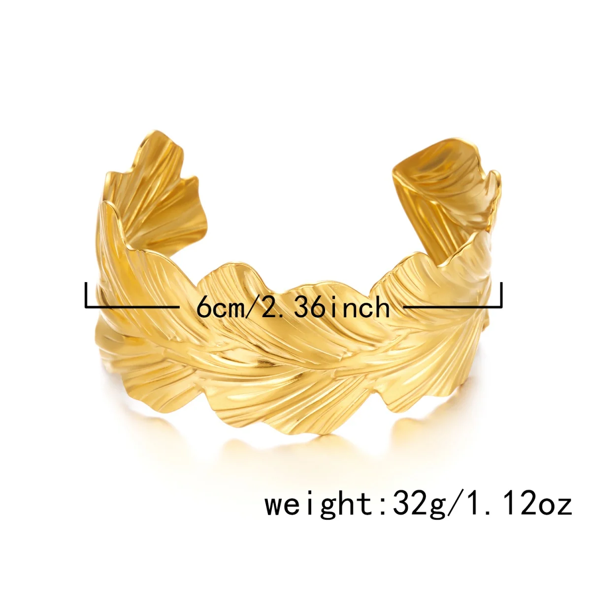 Vintage Edelstahl Breite Blätter Armbänder Für Frauen Männer Übertrieben Gold Farbe Pflanze Baum Blatt Chunky Armreifen Punk Schmuck