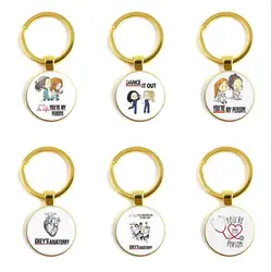 Grey Anatomy Keychain You Are My Person Art Photo Cartoon Doctor Nurse Key Ring Women Men Jewelry TV Show Gift