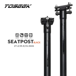 TOSEEK Carbon Seatpost Offset 0mm Mtb Retractable Canoe 27.2/30.8/31.6 Seat Post Super Light 170g Length 400mm Bicycle Seat