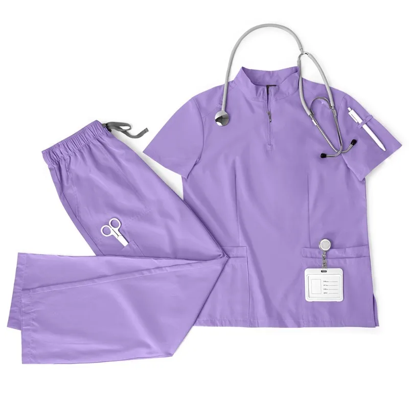 

Быстросохнущие эластичные медицинские халаты с коротким рукавом для СПА, медсестер, работы в больнице, удобная униформа