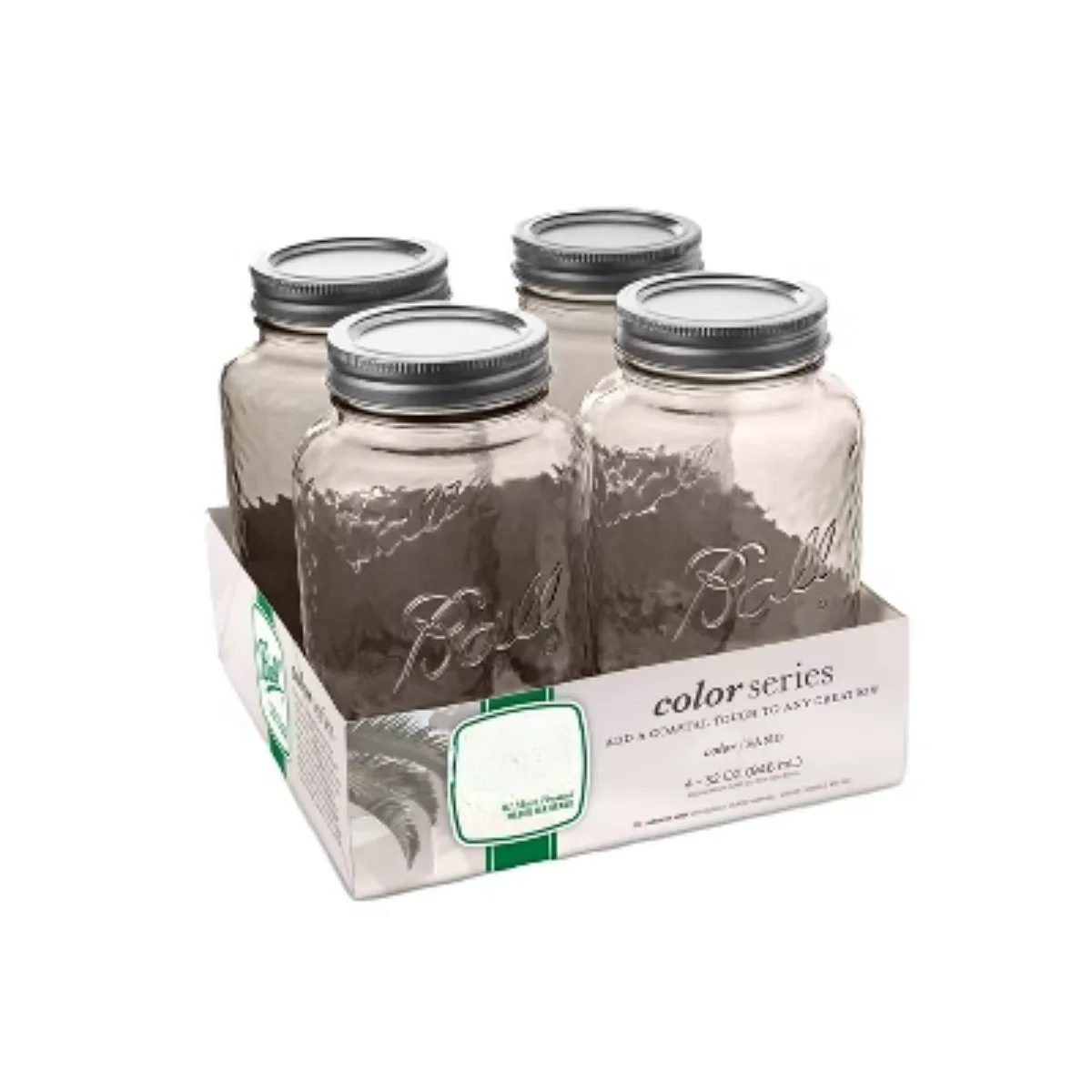 

32 oz 4-pack glass plain mouth mason jars with lids and sand