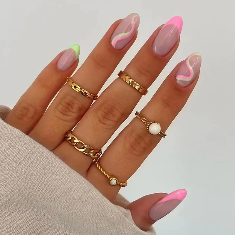 

Ballet Tip round Head Transparent Base Wearable False Nails Pink Sweet Cool l Cross-Border False Nails Beau Tools