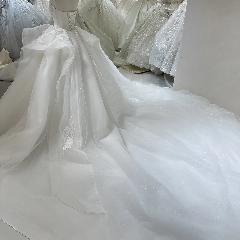 Vestido de novia elegante para novia con vestido de novia sin mangas de tul con cordones en la espalda فساتudenudenات jeh12] Personalizzato C