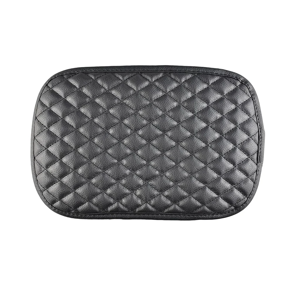 Universal Center Console Lid Cover,PU Leather Console Armrest Cushion Pad Protector for Most Vehicle, SUV, Truck, Car