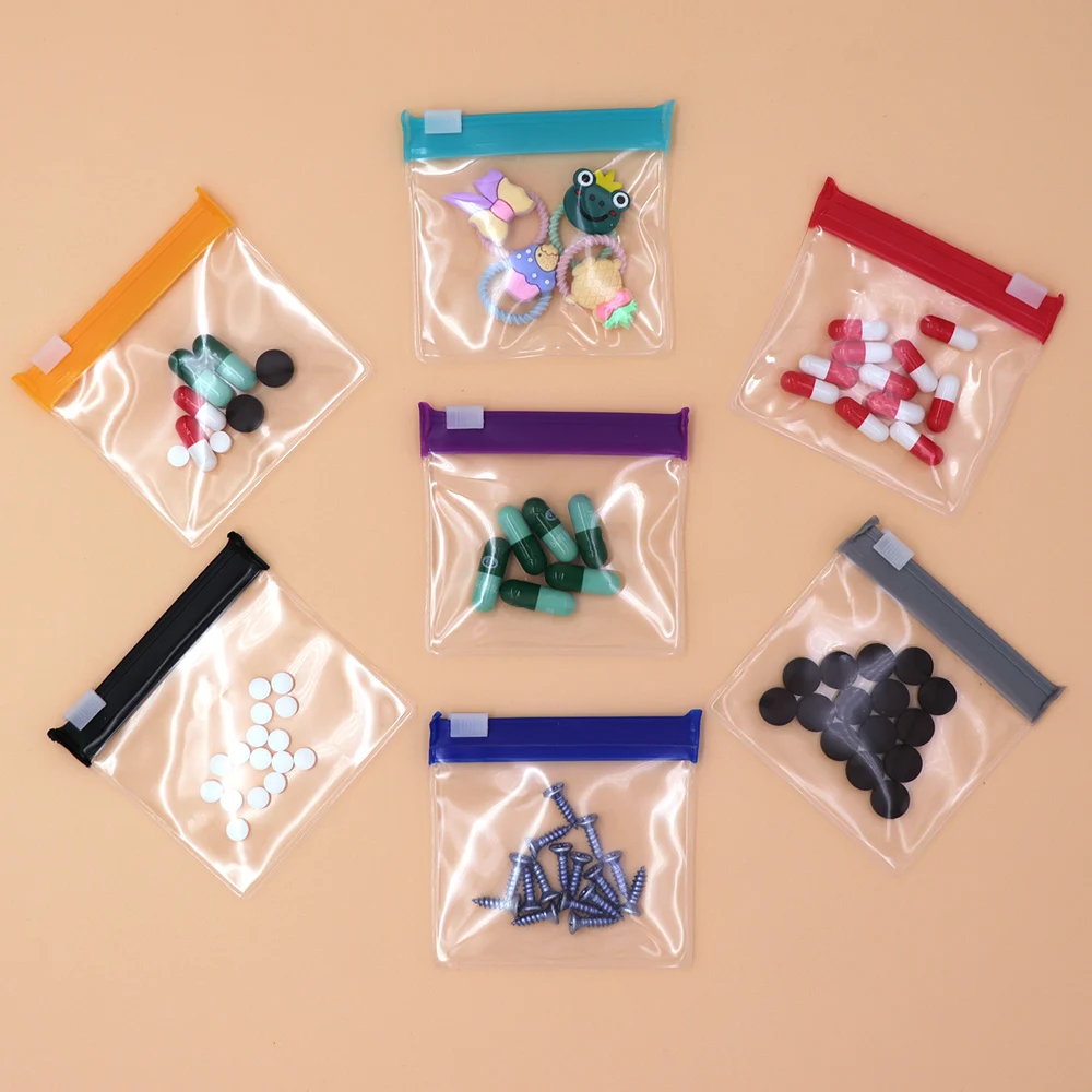 7-Pack Reusable EVA Pill Pouches, Waterproof Travel Medicine Storage Bags, Self-Sealing Zipper, 7 Colors