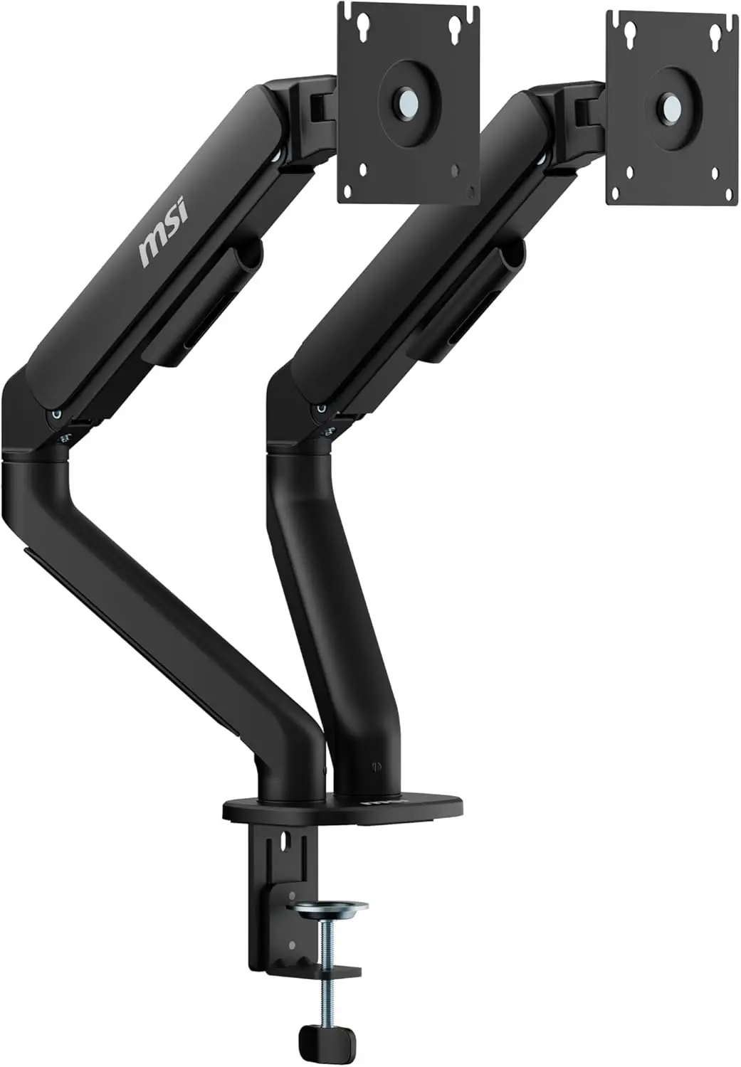 Dual Monitor Stand Arm Gas Spring, Supports 17-32" 22lbs, VESA 75x100mm, Adjustable Tilt Swivel Rotation, Clamp Grommet Base