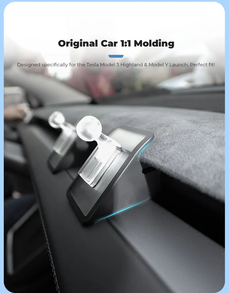 Futhope 17mm Halterungsbasis für Tesla Model 3 Highland Model Y Juniper, Weiche Klebende Flexible Bewegliche Halterung mit 360-Grad-Rotation – Detail 4