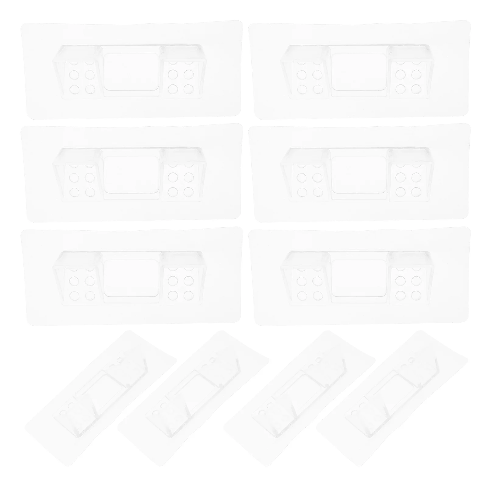 

10 Pcs Seamless Wardrobe Partition Shelf Holders Pegs Clear Cabinet Brackets Adhesive Shelves Self