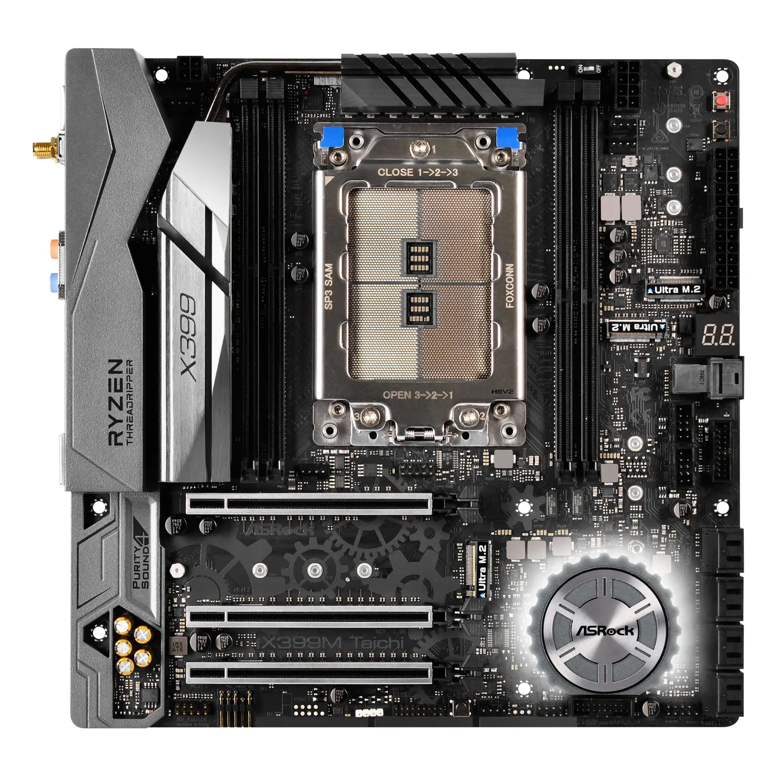 Imagem -02 - Asrock-placa-mãe X399m Taichi Amd X399 Soquete Tr4 Ddr4 128gb Suporte tr 2920x 1920 tr 1900x tr 2970wx Cpu Micro Atx M.2