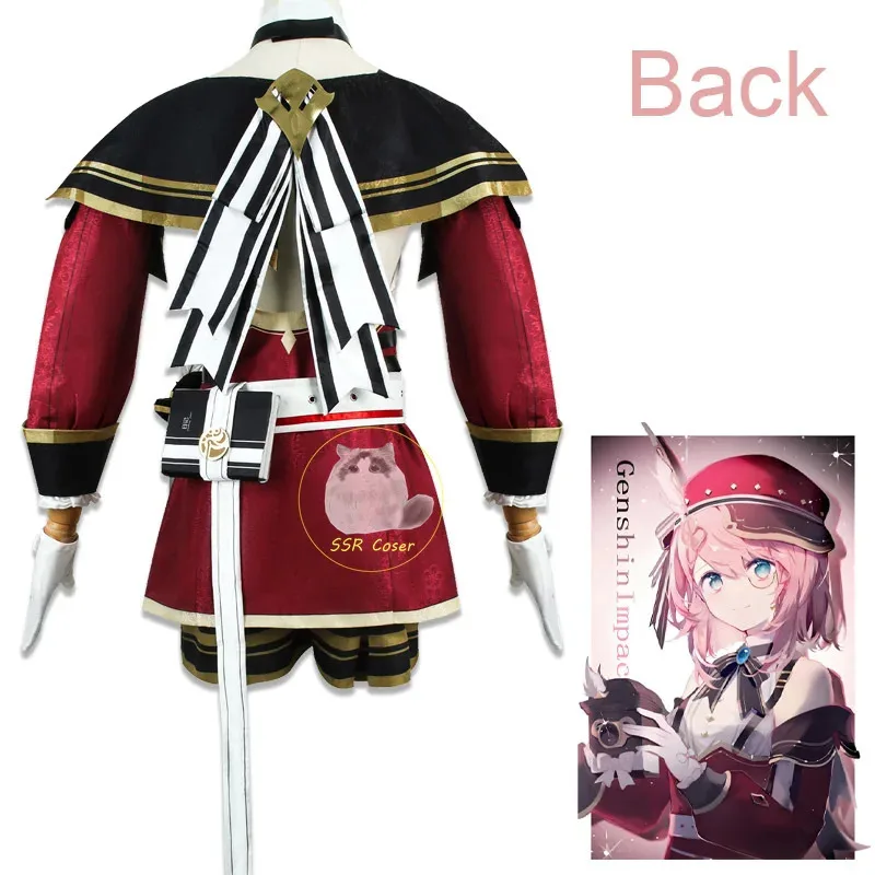 2025 jogo genshin impacto cosplay traje charlotte uniforme peruca anime estilo chinês trajes de halloween para meninas