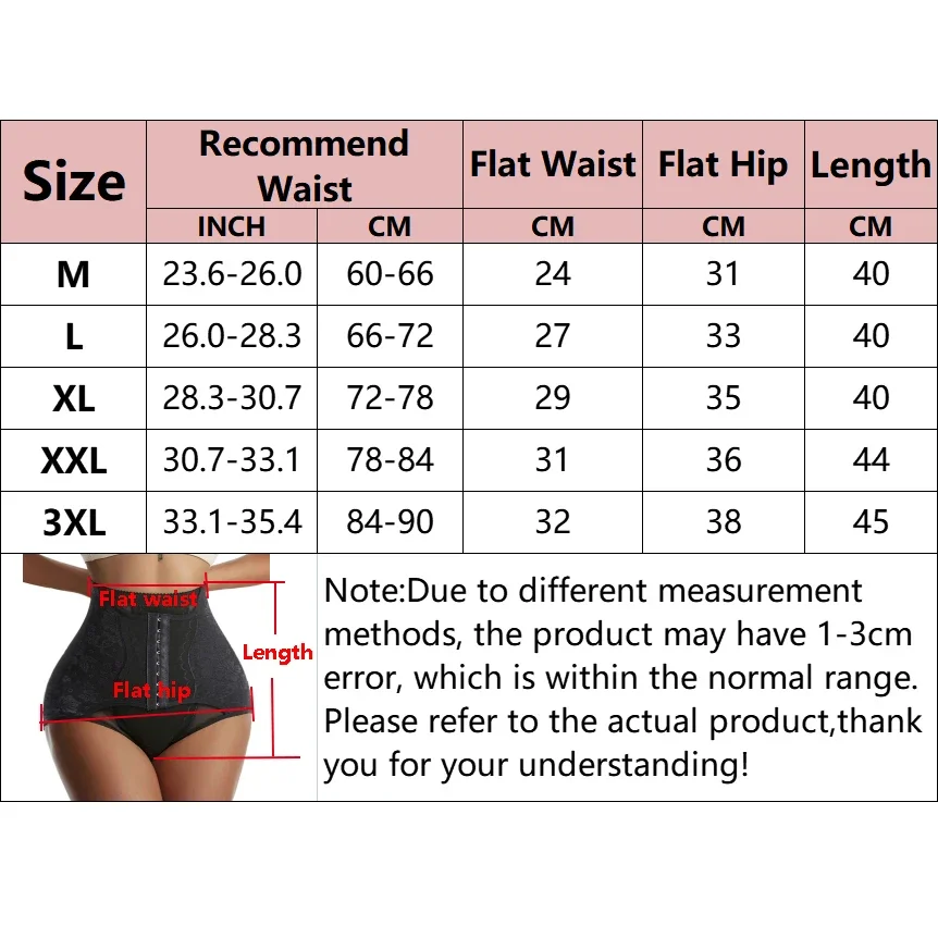 Womens Tummy Control Waist Trainer Corset Butt Lifter Shapewear High Waist Body Shaper Briefs Slim Girdle Panties with Hook