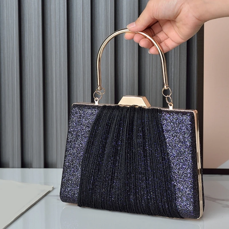 

H3CB Элегантная блестящая вечерняя сумка для женщин с кабриолетом и просторным интерьером идеально подходит для вечеринок