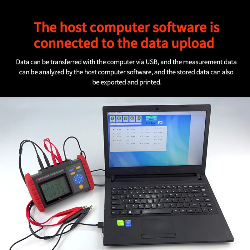 UNI-T Digital Micro Ohm Meter UT620C 300KΩ Resistance Meter Insulation Tester USB Data Transfer