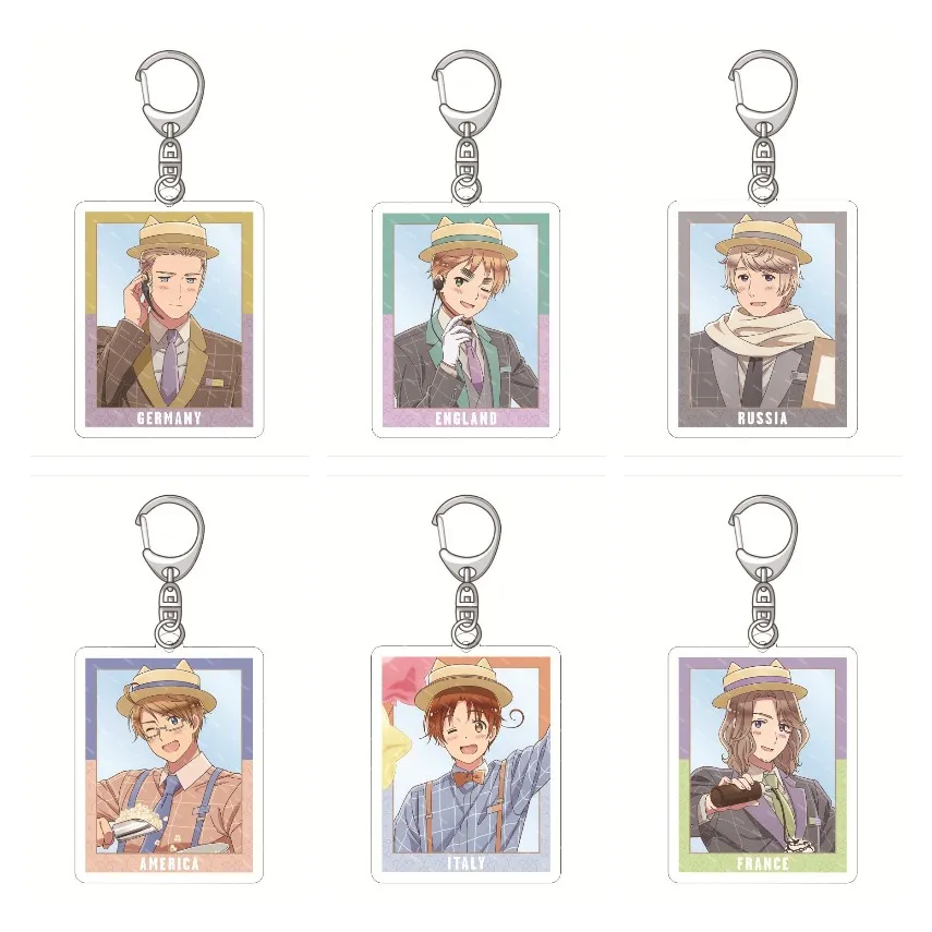 Anime Hetalia: Axis Powers Figures Ivan Braginsky Ludwig Alfred F Jones Cosplay Acrylic Keychains Bags Decor Pendant Keyring Toy