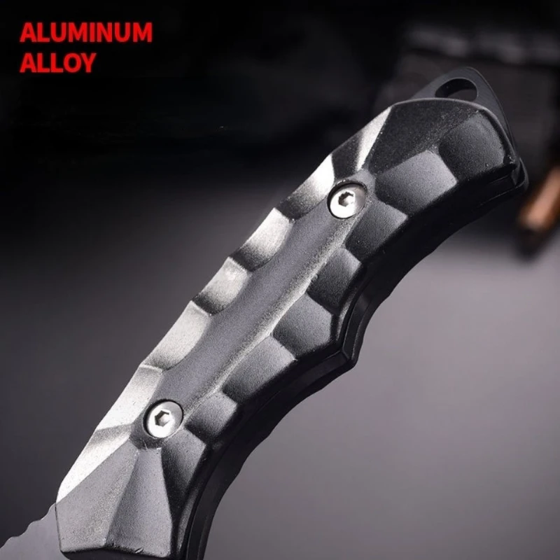 2024 new outdoor tactical jungle straight knife, portable aluminum alloy handle sharp knife, multi-functional tool knife