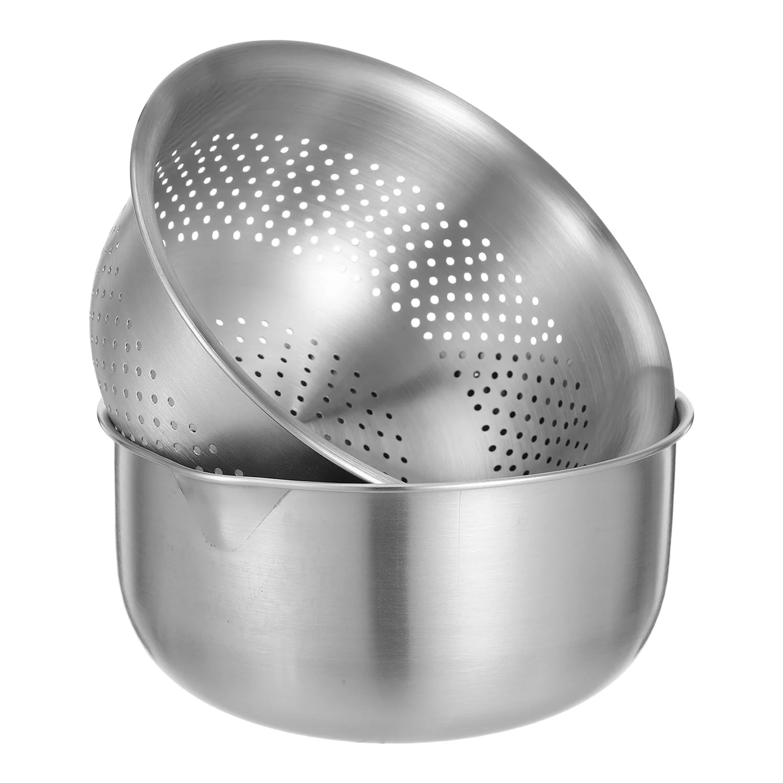 

Набор из 1 предмета: многофункциональная корзина-дуршлаг из нержавеющей стали большой емкости для риса, фруктов, овощей и пасты, а также миска для смешивания