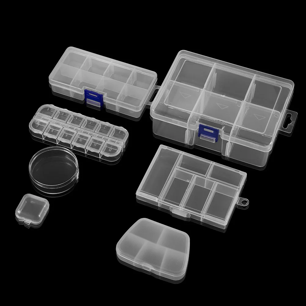 Hot Sell Multiple Transparent Plastic Boxes Detachable Multi Grid Classification Jewelry Accessories Storage and Storage Boxes