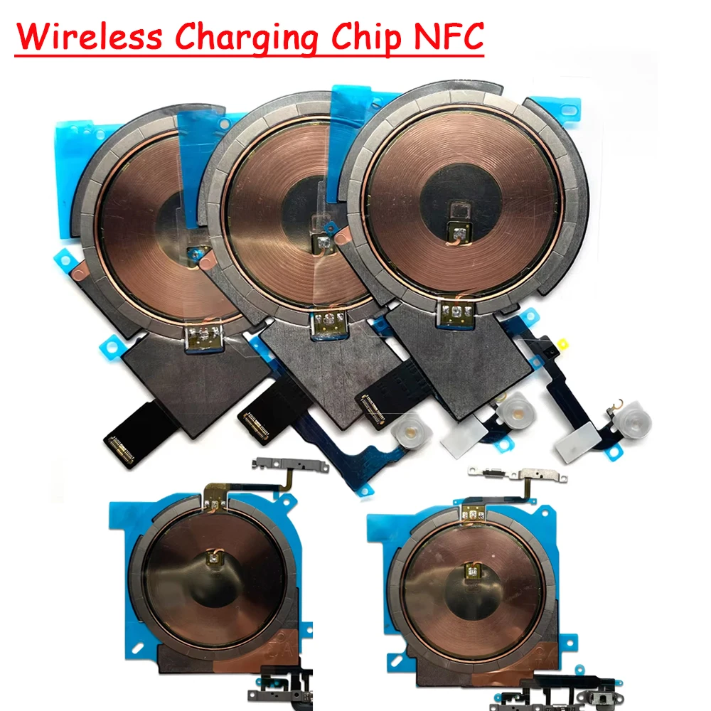 

10Pcs，NEW For Iphone 15 14 13 12 Pro Max 13 14 15 Plus Wireless Charging Chip NFC Coil Charger Panel Sticker Volume Flex Cable