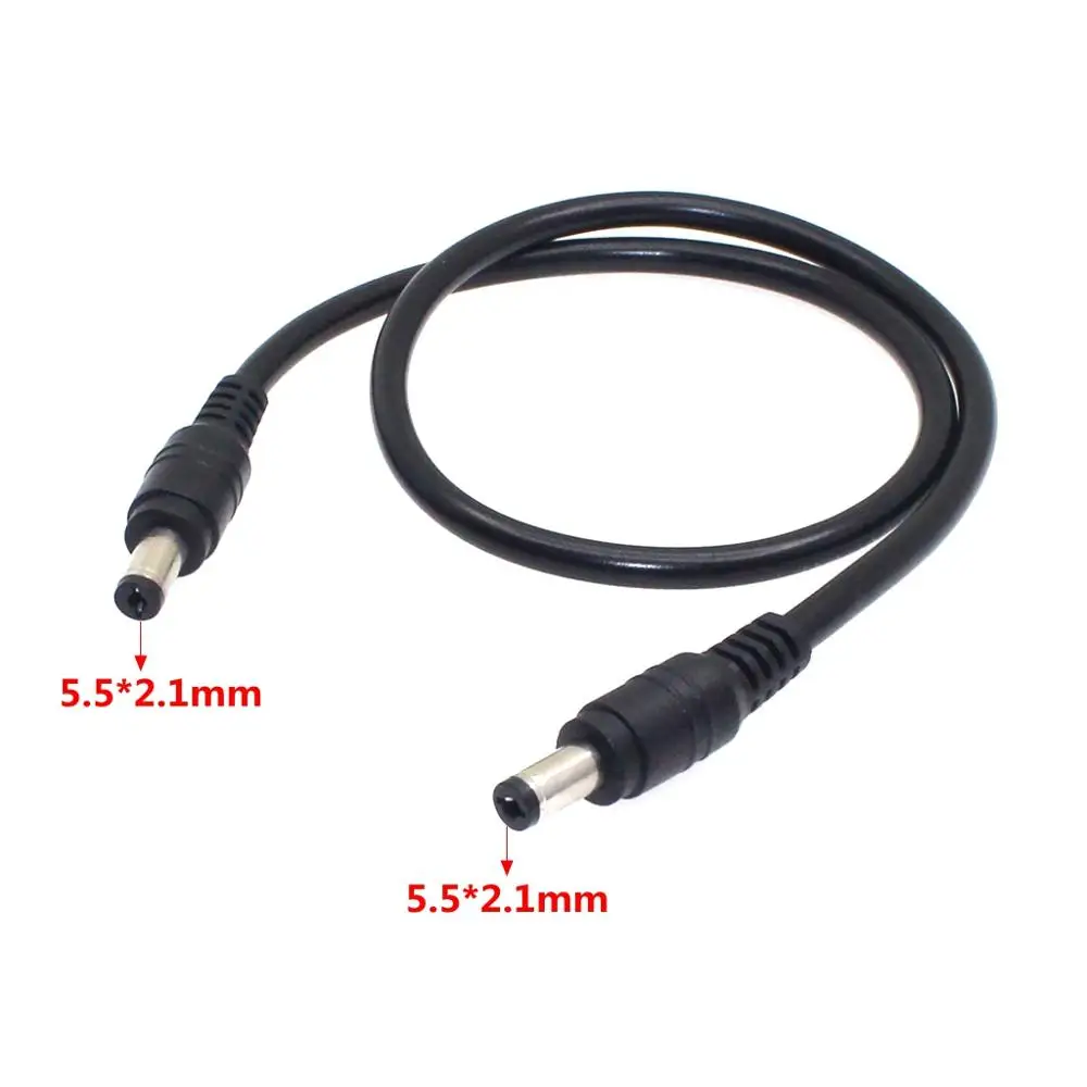

18awg Power Plug 5.5 X 2.1mm Male To 5.5 X 2.1mm Male Cctv Adapter Connector Cable 12v 10a Power Extension Cords 0.5m/1.5m