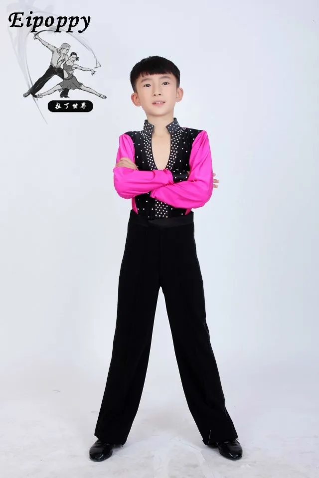 Kostium taneczny łaciński odzież dla dzieci w nowym spektakl taneczny kostiumy do konkursu zimowego dla dzieci chłopcy ćwiczą ubrania