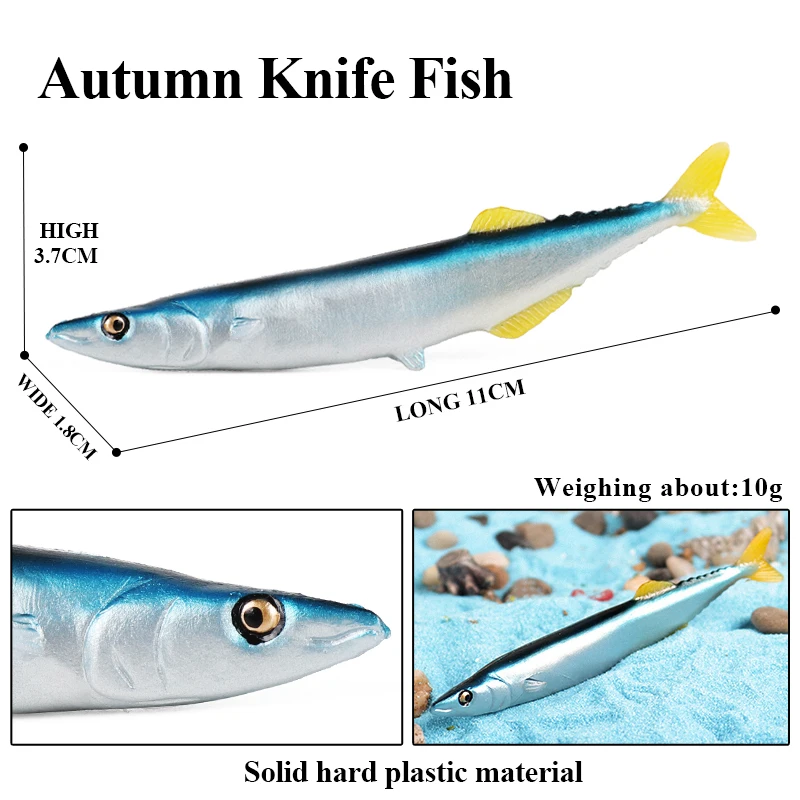 Oenux Sea Life Modell Clownfisch Lachs Bass Marine Ozean Tier Actionfiguren PVC Hochwertige Bildung Miniatur Strand Kinderspielzeug – Detail 10