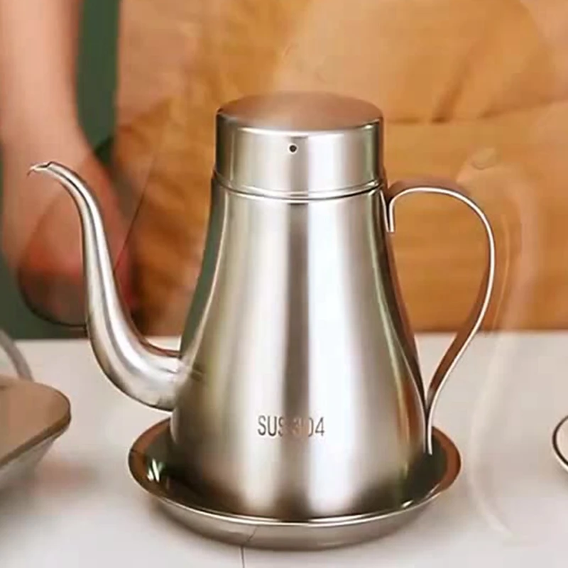 304 Stainless Steel Oil Pot Kitchen Jars Tool Spice Organizer Tool Home 48 Oz Oil Bottle Kitchen Accessories-A27R