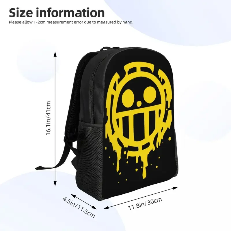 Custom manga One Piece Travel Backpack men women school laptop bookbag heart pirates trafgar Law College student daypack bags