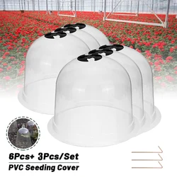 6pcs 10 inch Reusable Plastic Greenhouse Garden Plant Bell Cover Plant Germination Cover Dome Frost Guard Freeze Protection